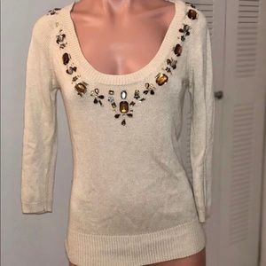 Sweater beige with stones